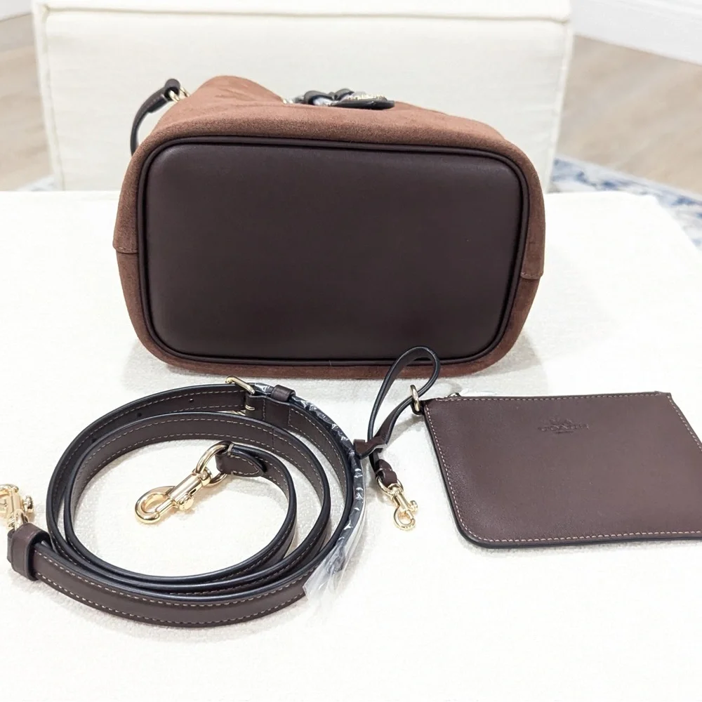 NWT - Coach Suede Rowan Bucket Bag - CCC78 - Vintage Brown - Picture 6 of 8